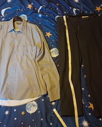 Pantalone Nero T. 56 + Camicia Coordinata T. 4XL