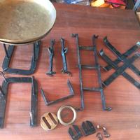 bilancia e piatti di ottone vintage