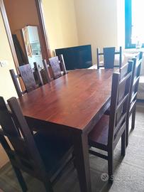 tavolo in massello + 6 sedie