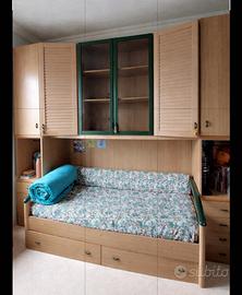 Cameretta noce con armadio a ponte