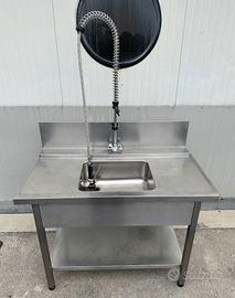Lavabo - lavandino a 1 vasca in acciaio inox
