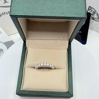 Anello Eternità Argento e Moissanite Certificata