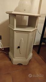 Comodino con antina, colore grigio gesso