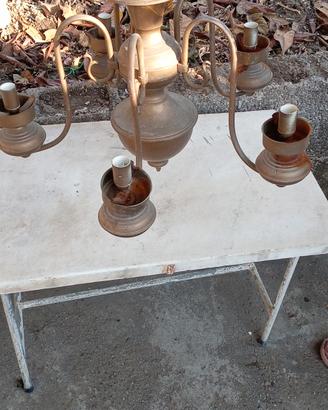 lampadario ottone e bronzo