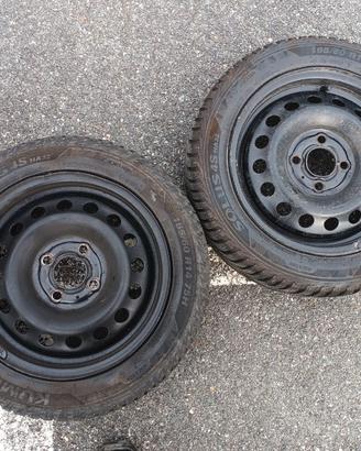 Set cerchi in ferro 14 pollici 4x100 gommati