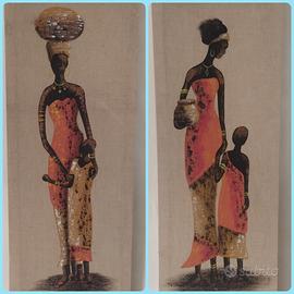 coppia quadri etnici anni 90