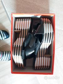 Repo Phil Gatier Sandalo in pelle con tacco e fib.