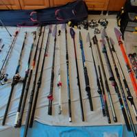 attrezzatura in blocco da pesca e accessori veri