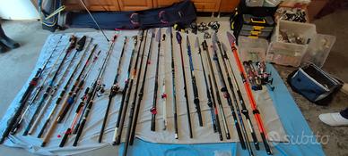 attrezzatura in blocco da pesca e accessori veri