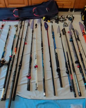attrezzatura in blocco da pesca e accessori veri
