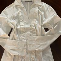 Camicia P.M.E. bianca con volant taglia 44