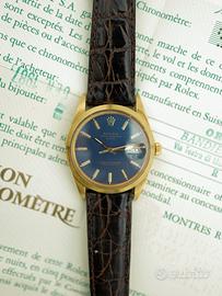 Rolex Date oro Ref.15008 Blu scatola e garanzia