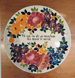 piatto collezione o decoro Pezzetta motto friulano