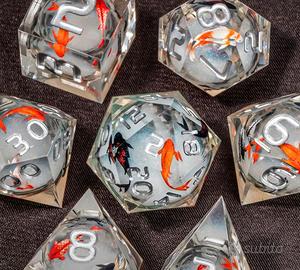 Set dadi D&D Resina Pesci Koi