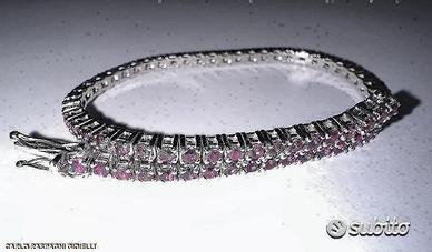 BRACCIALE TENNIS ORO 18kt. RUBINI PINKISH