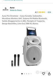 Cassa karaoke bluetooth a batteria potente