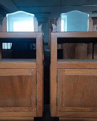 Copia comodini da letto in legno