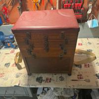 Sgabello con attrezzatura da pesca 