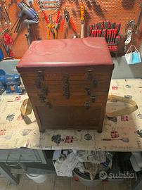 Sgabello con attrezzatura da pesca 