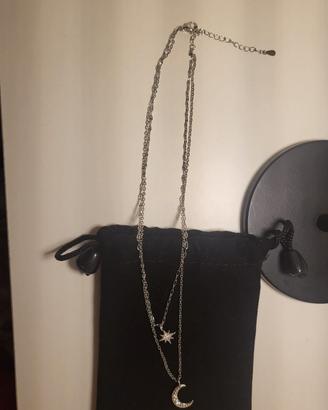 Collana Doppia a Due Fili Argento – Ciondoli Luna