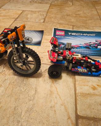 lego tecnic moto  42007 e dragster 42010 e 420011