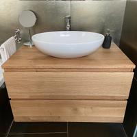 bagno in rovere 1 qualità con 2 cassetti sospeso