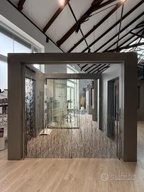 Porta in vetro doppia, scorrevole in luce