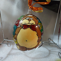 Palla di natale vetro soffiato dipinta a mano unic