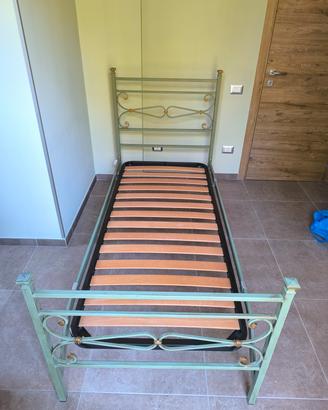 letto in ferro battuto + rete in legno