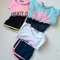 set 3 completi maglia manica corta e pantaloncino