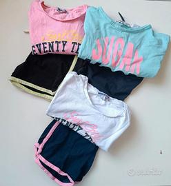set 3 completi maglia manica corta e pantaloncino