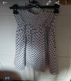 Vestito estivo bianco a pois neri