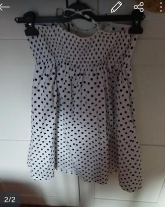 Vestito estivo bianco a pois neri