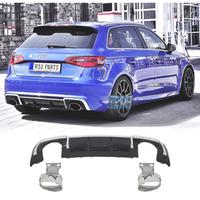 DIFFUSORE AUDI A3 8V 16-20 LOOK RS3 + TERMINALI DI