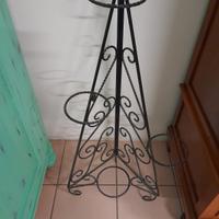 Portavaso 3 vasi - Ferro battuto nero