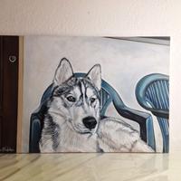 Dipinto di siberian husky