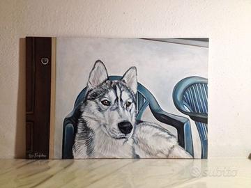 Dipinto di siberian husky