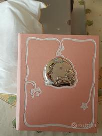 Album foto bambina con placca in argento