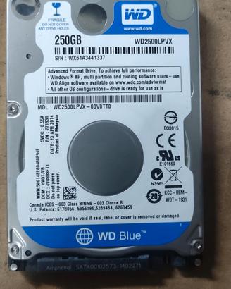Hard disk hdd WD sata 250gb 2.5