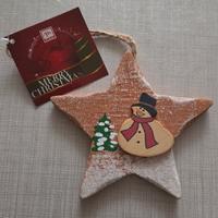 decorazione stella di natale nuova in legno