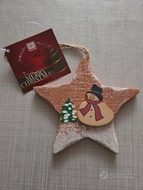 decorazione stella di natale nuova in legno