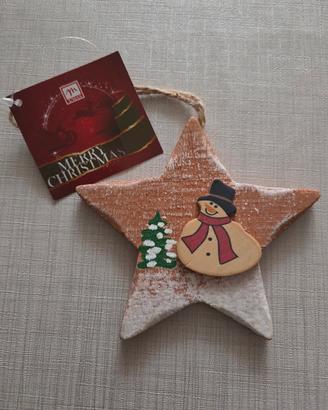 decorazione stella di natale nuova in legno