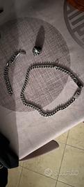 Collana bracciale anello acciaio