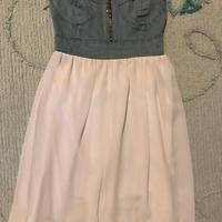 Vestito jeans con gonna in tessuto leggero