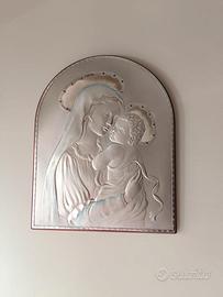 Quadro in bassorilievo Madonna c/bambino Argento