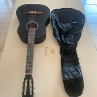 Chitarra Classica Nera 4/4 + Custodia e 2 Plettri