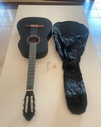 Chitarra Classica Nera 4/4 + Custodia e 2 Plettri