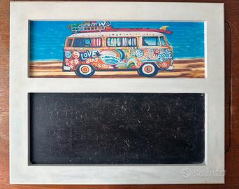 Quadro Da Parete Con Lavagna Hippie Pulmino VW