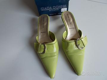 Scarpe sabot donna verde acido tg 36