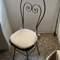 Sedia in ferro battuto+cuscino